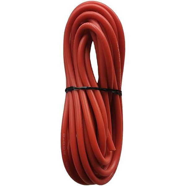 Dwużyłowy kabel silikonowy, Miękki drut silikonowy 8-28 AWG żaroodporny czerwony czarny do akumulatora samochodowego i sprzętu gospodarstwa domowego(Red,12 AWG-3.4mm2)