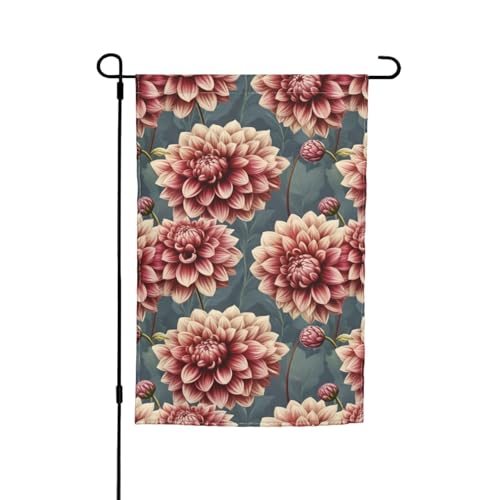 Dahlia Drapeau de jardin polyvalent et élégant pour toutes les saisons, décoration de patio en plein air, porches et jardins