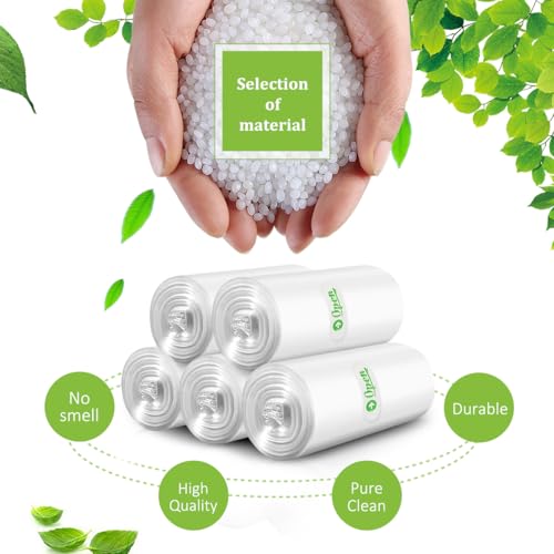 Image of 15-16 Gallon 60 Counts Large Tall Kitchen Trash Bags,Fit 13,15,16,18 Gal,Garbage Bags by Teivio, Bin Liners, Plastic Bags for home Office,Clear for Bathroom, Clear