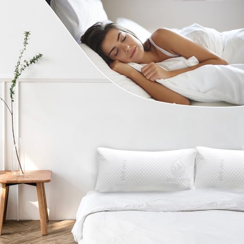 Miniatura 4 de Mercury Textil- Almohada De Aloe Vera De Copos De Espuma De Poliuretano, Almohada Ergonómica Adaptable,Transpirable,Firmeza Media-Alta 70cm Pack 2