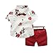 Produktbild sunnymi 1-6 Jahre Kleinkind Baby Boy Gentleman Suit Rose Fliege T-Shirt Shorts Hosen Outfit Set