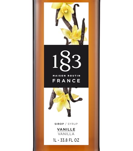 Image of 1883 Vanilla Syrup for Drinks - 1 Liter Plastic Bottles (Pack of 6) - Premium Beverage Syrup for Coffee, Tea, Cocktails, Lattes & Desserts