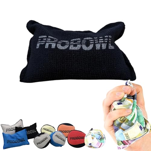 EMAX | Bowling Grip Ball – Pro Bowl Grip Sack – Moderner Talkum Ball – Mikrofaser Grip-Bag – Rosing Bag – Absorbiert Feuchtigkeit (Grip Sack - Schwarz)