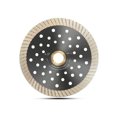 Image of 115mm Turbo Diamond Saw Blade Multi hole Steel body Type Continuous Rim Cutting Disc for Sidewalk Slab/Asphalt/Tile/Brick/Stone/Concrete and Masonry (115mm)