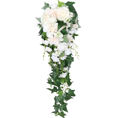 BRYER Bouquet Da Sposa Romantico, Bouquet Di Fiori Artificiali Lungo 90 Cm, Bouquet Da Sposa, Bouquet Per Sposa E Damigella D'onore, Bouquet Lungo Per Centrotavola Di Matrimonio Di Compleanno
