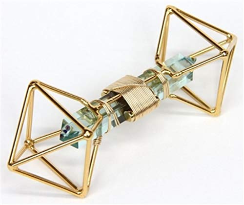 Crystal Wand - Meditation Healing Tool - Small Solar Vajra with Magnets & Gold-Fill Wire - Child-Size 5 1/2" - Octahedron