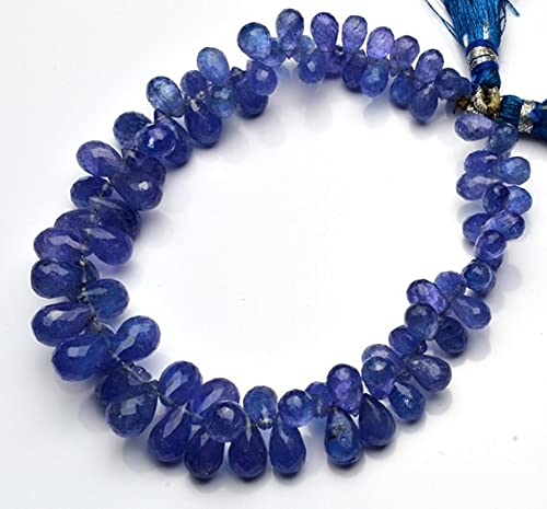 Tanzanite naturelle briolette facettée pour offrir un cadeau artisanal inoubliable