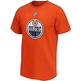 hochwertiger Aufdruck Fanatics NHL T-Shirt Edmonton Oilers Leon Draisaitl #29 Name & Number Trikot Jersey orange (3XL)