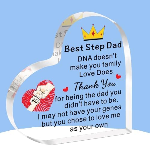Step Dad Fathers Day Gift-Bonus Dad Gifts Present Acrylic Plaque,...