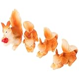 LOORGVEL 4 Stück Teiliges Kleine Eichhörnchen Figuren aus Resin Süße Waldtiere Miniatur Ornamente für Garten Haus Büro Dekoration Lebensechte Tier deko für Mikro Landschaft und