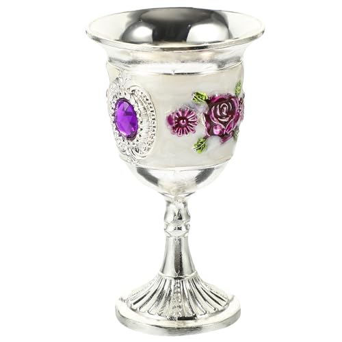 Cabilock Copa De Vino De Barra Cáliz Para Cóctel Copas Elegantes Con Vajilla Elegante Para Beber De Metal Blanco Y Plateado