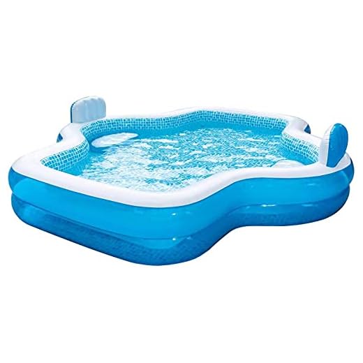 Members Mark Elegant Family Pool 10 Feet Long 2 Inflatable Seats with Backrests. New Version Improved Version