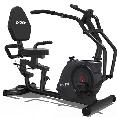 Image of Recumbent Exercise Bike, Stationary Bike for Home with Arm Exercise