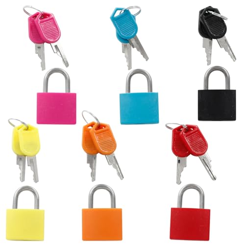 Image of Hitefu 6PCS Luggage Locks with Keys, Multicolor Small Suitcase Lock Padlocks, Metal Luggage Padlocks for Backpacks, Boxes, Laptop Bags