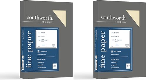 Southworth 25% Cotton Business Paper, 8.5x11, 32 lb, linen finish