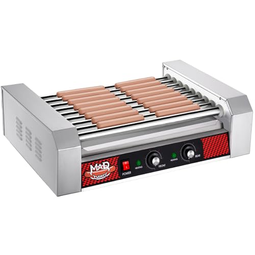 Image of Hot Dog Roller Machine - Stainless-Steel Cooker with 9 Rollers - Cooks 24 Hot Dogs - Concession Stand Supplies by Great Northern Popcorn
