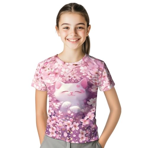 Image of WELLFLYHOM Kids Tshirts Girls Boys Short Sleeve Crewneck Tees Shirts Casual Sport Pullover Tops Size 3-16 Years