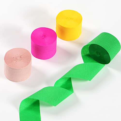 Image of Hawaiian-Themed Pool Party-Decorations Streamers - 8 Rolls Tropical Jungle Aloha Birthday Supplies Bachelorette Crepe Tissue Paper Banners,Summer Beach Baby Shower Backdrop Garland Decor Panduola