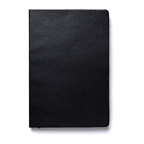 Image of COI Raven Black Diary Notebook - Designer Faux Leather A5 Daily Planners and Organisers for School, College and Office Going Boys and Girls with Pen.