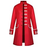 Photo Gallery ajgegje cappotto steampunk da uomo, stile gotico, retrò, vittoriano, medievale, frack, carnevale, feste, cosplay, costumi da uomo, per adulti (rosso, s) Photo Gallery ajgegje cappotto steampunk da uomo, stile gotico, retrò, vittoriano, medievale, frack, carnevale, feste, cosplay, costumi da uomo, per adulti (rosso, s)