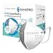 EUMEPRO FFP2 Masken aus Baden-Württemberg sind bequem & sicher - Zertifiziert in Deutschland nach EN 149:2001+A1:2009 - CE 0757 – 20 Stück - Ohrbänder Gr. L