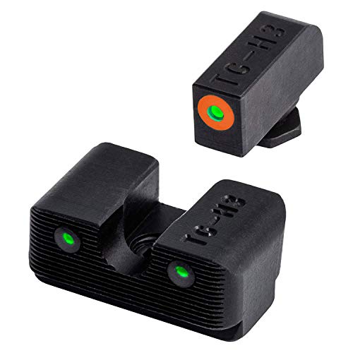 Image of TRUGLO Tritium Pro Night Sights, Compatible with Glock Handgun Models | Compact Durable Glow-in-The-Dark Front & Rear Gun Sight Set with Focus Lock Front Ring