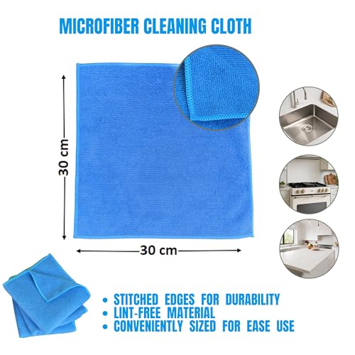 Image of Scrubbers and Sponges - Stainless Steel Scrubbing Pads, with Handle, Dish Sponge Cellulose Non-Scratch, Microfiber Cloths. (9 Count)