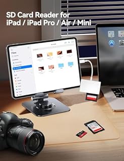 USB C to SD Card Reader, BnmxTek SD Card Adapter with SD MicroSD USB 3 Ports, USBC Memory Card Reader for iPhone 15 16, iPad, Mac, MacBook Pro/Air, Android and More USB-C/Type C Devices