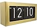 Price comparison product image NeXtime retro-table clock/wall clock "BIG FLIP", flipped number clock, metal, gold, 36 x 16,7 cm