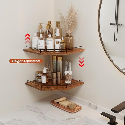 Estante angular de pared con barandilla anticaídas para baño y cocina 6