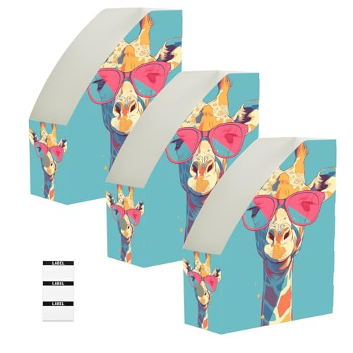 Classeurs pour magazines pliables pop art turquoise pour organiser le bureau et la maison