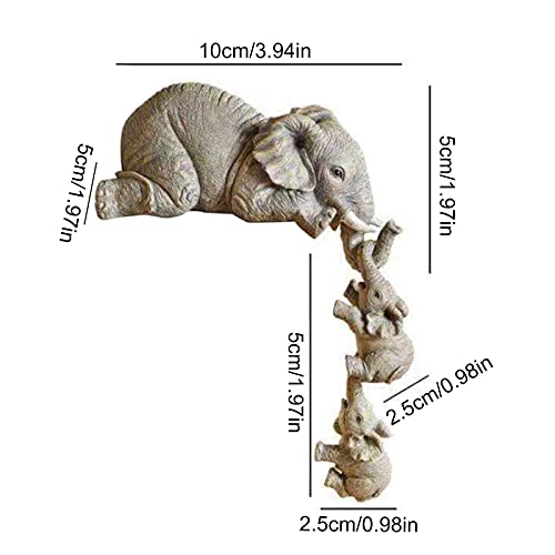 Decoração de elefante, resina elefante mãe e dois bebês, estátuas de elefante, cerâmica, artesanato,