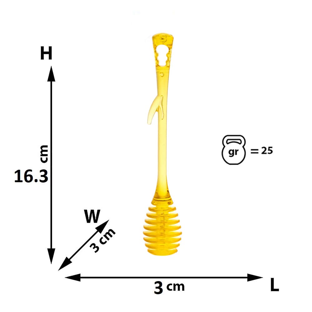 SpiderJuice 2Pc BPA Free Multipurpose Bee Hive Honey Syrup Chocolate Molasses Dipping Stirring Serving Spoons with Side Hook Hole to Hang (Random Colors) 2