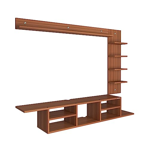 Image of Anikaa Charley Engineered Wood Wall Mount TV Unit /TV Stand /Wall Set Top Box Stand /TV Cabinet /TV Entertainment Unit (Walnut)(Ideal for Upto 55 inch)(D.I.Y)