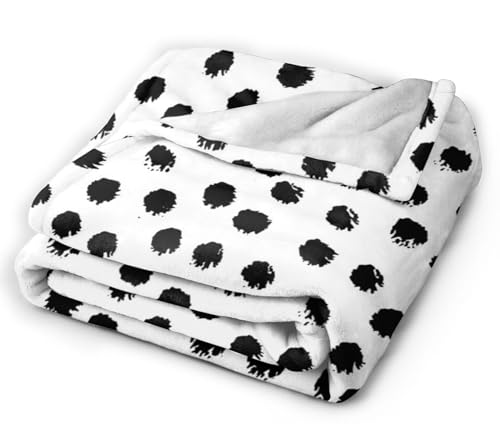 HGOD DESIGNS Polka Dots Throw Blanket Ultra Soft Warm All Season Brush Strokes Dots Decorative Fleece Blankets for Bed Chair Car Sofa Couch Bedroom 130x150cm - Image 4