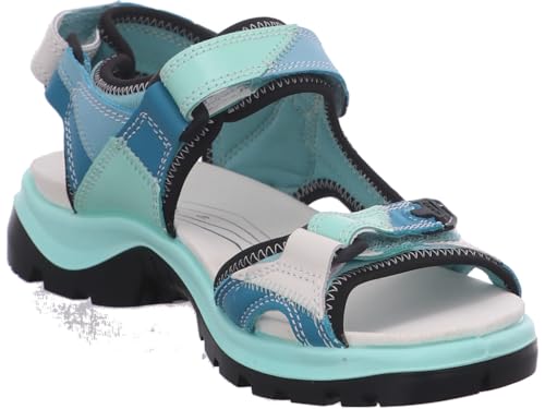 ECCO Women's Yucatan Sport Sandal, Aquatic Patchwork, 4-4.54