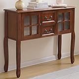 JINGSHIQIAOPL Mesa Consola Vintage con Cajones y Armarios de Almacenamiento,120x32x82cm/47x12.5x32in)