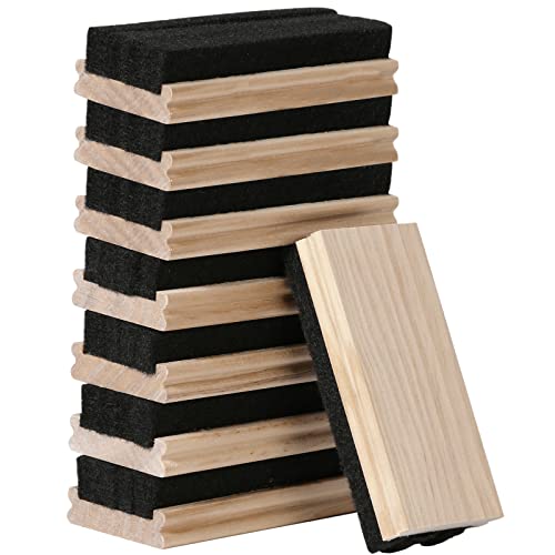 Ysglory 10 Pack Chalkboard Erasers Wool Felt Eraser Dustless Wood Chalk Eraser Blackboard Eraser Cleaner For Kids Teachers Blackboard Office School Supply #TOP26