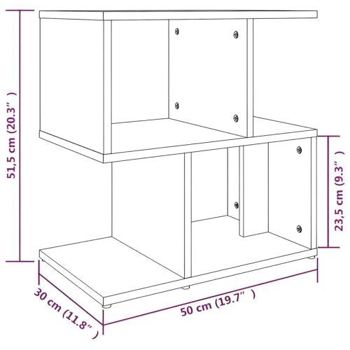 Image of MATTERHORN Engineered Wood Bedside Table with Shelves - Modern End Table for Bedroom & Living Room, DIY Assembly, Teak Brown Finish (50 x 30 x 51.5 cm, Model MOBT-93101)