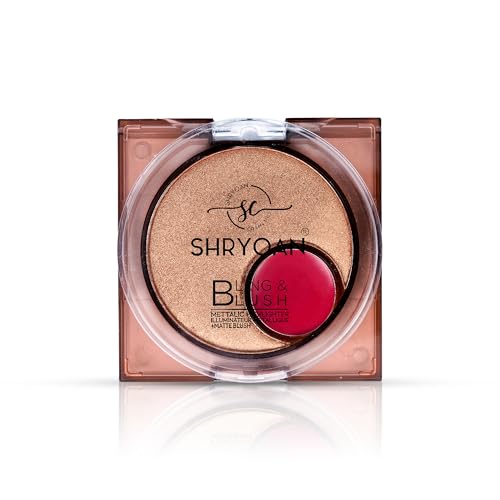 Image of Shryoan Bling & Blush Blusher | 2-in-1 Blusher & Highlighter Duo | Long-Lasting, Blendable | 6 Shades (Cosmic Crush)