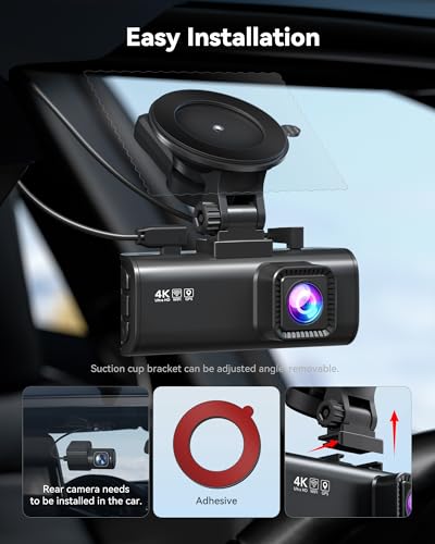 REDTIGER Dash Cam 4K Front and 1080P Rear, STARVIS 2 Sensor, 5.8GHz WiFi (20MB/s), GPS, WDR & HDR Night Vision, 170°Wide Angle, Parking Mode, Loop Recording with Emergency Lock(SD Card Not Included) - image 7