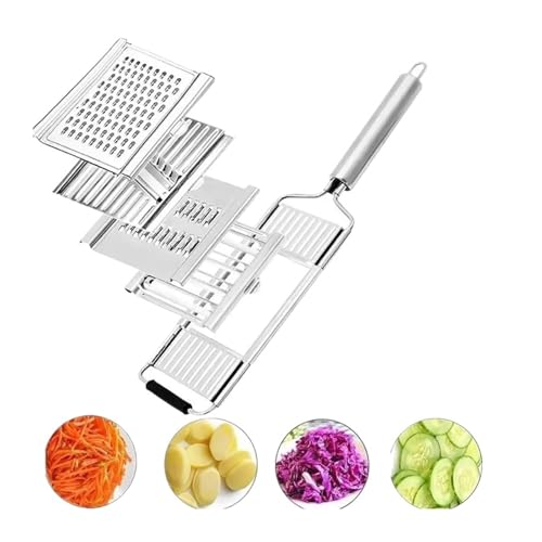 Cortadora manual 4 en 1 de acero inoxidable para vegetales miniatura 1
