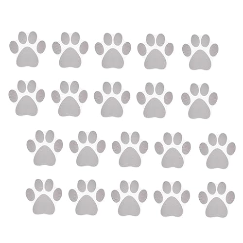 Beatifufu 20Pcs Cartoon Dog Footprint Non Slip Stickers for Bathtub and Bathroom Floors Self Adhesive Safety Decals Grey Prevent Slips and Enhance Bath Fun