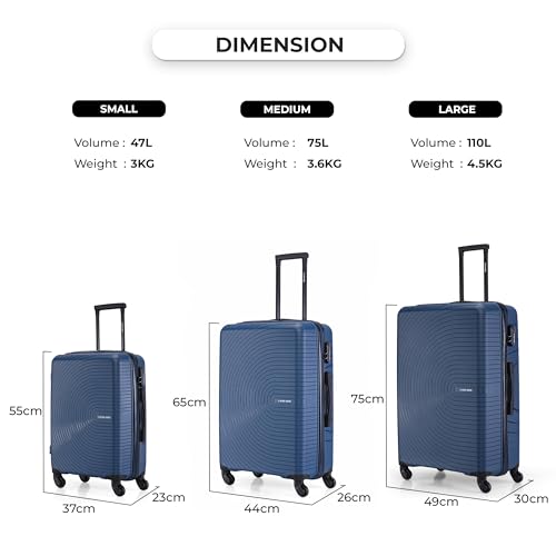 Image of Stony Brook Nasher Miles Crescent 75 Cm 28 Inch Polypropylene Hard-Sided 4 Wheels Spinner Check-in Luggage Trolley Bag (Navy Blue)