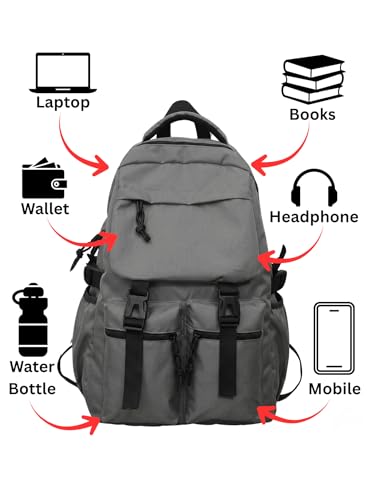 Image of Glowic Spacious Backpack with Compartments for 15-Inch Laptop, Books, Headphones, Phone, Wallet, and Water Bottle - Ideal for Daily Use