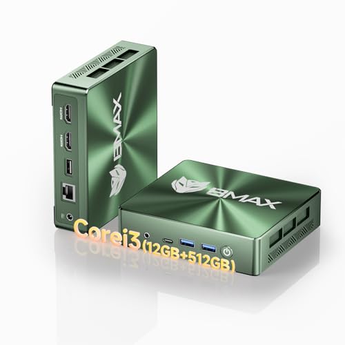 Bmax B6 Plus Mini PC Intel Core i3-1000NG4(Beats N150/N100/N95, Up to 3.2GHz) 12GB LPDDR4/512GB NVMe SSD, Mini Desktop Computer with WiFi5/4K Triple-Display/Type-C/HDMI/BT4.2 for Home & Offi