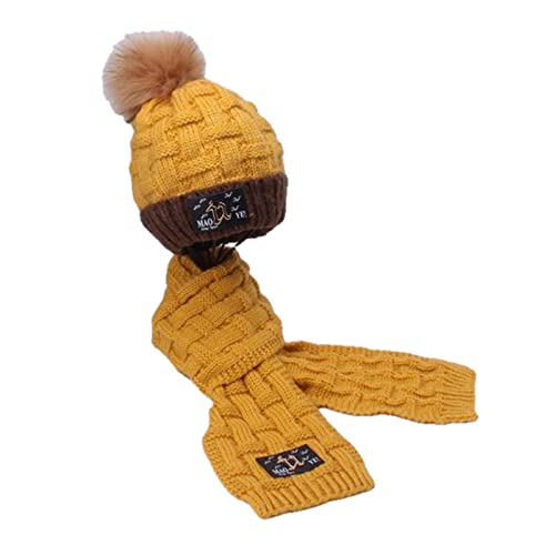 Sombreros de punto para niños con bufandas de invierno conjunto infantil de punto