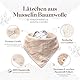 Mikito Baby Geschenk Junge & Mädchen/Neugeborenen Geschenk mit Musselin Schnuffeltuch + Beißring + Lätzchen + Baby Holzschild/Geschenk zur Geburt