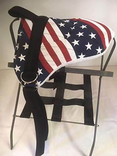 Miniature Horse/SM Pony Bareback Saddle W/Stirrups and Cinch - USA Stars Stripes - BITLESS Bridle