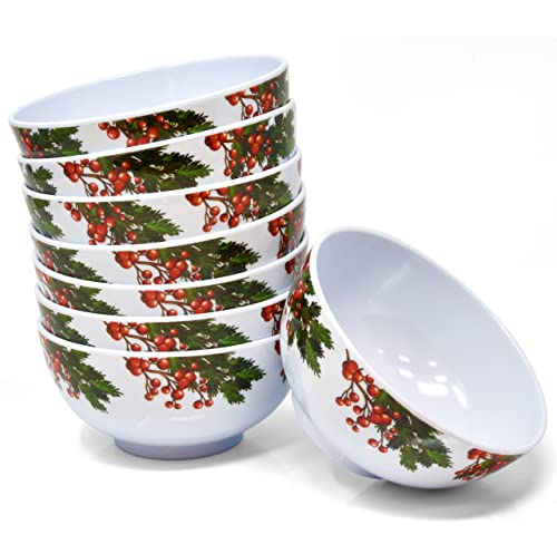 24 Christmas Melamine Dinnerware Set Holiday Plates Dishes Sets 8 11" Dinner Plates 8 9" Plates And 8 5.5" Soup Bowl #TOP6